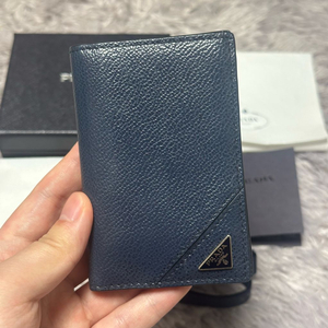 [풀구성] 프라다 사피아노 삼각로고 오거나이저 카드지갑 네이비
