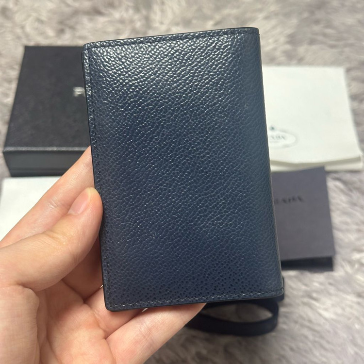 [풀구성] 프라다 사피아노 삼각로고 오거나이저 카드지갑 네이비--1