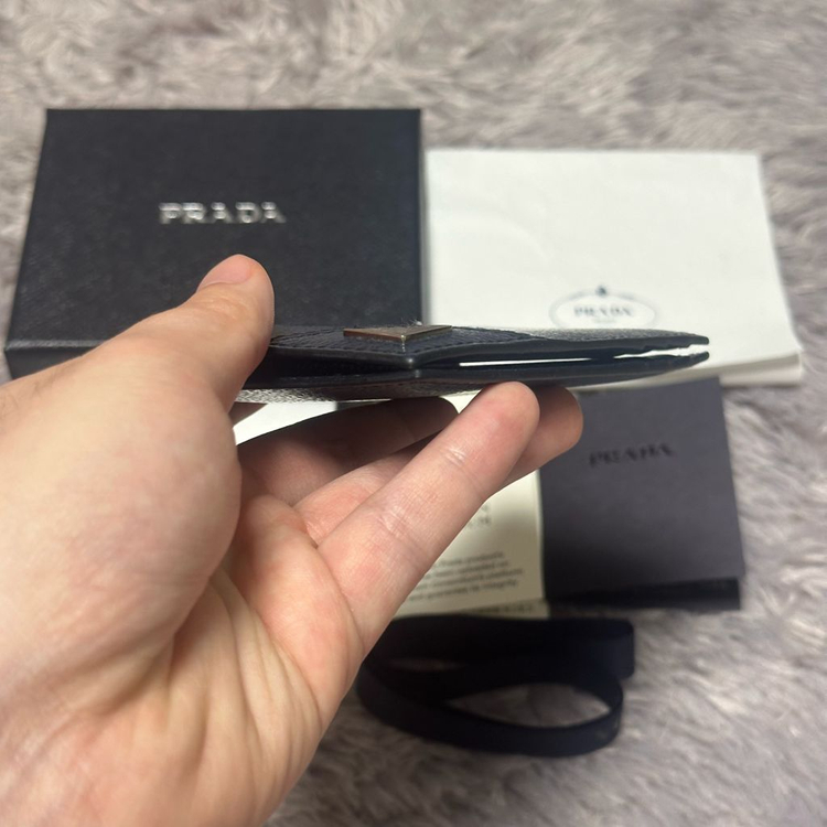 [풀구성] 프라다 사피아노 삼각로고 오거나이저 카드지갑 네이비--7