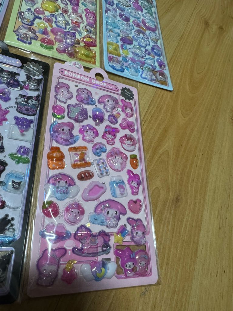 산리오 봉봉드롭 입체 야광스티커 개당 (4+1)--4