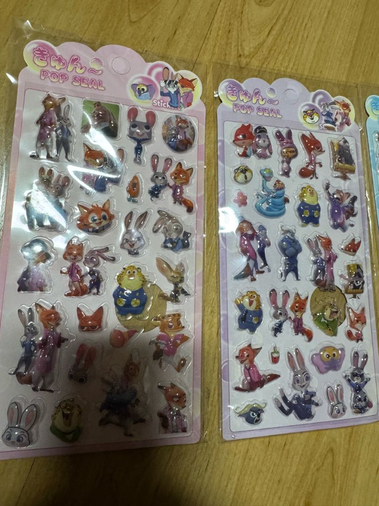 주토피아 입체스티커 4종세트--1