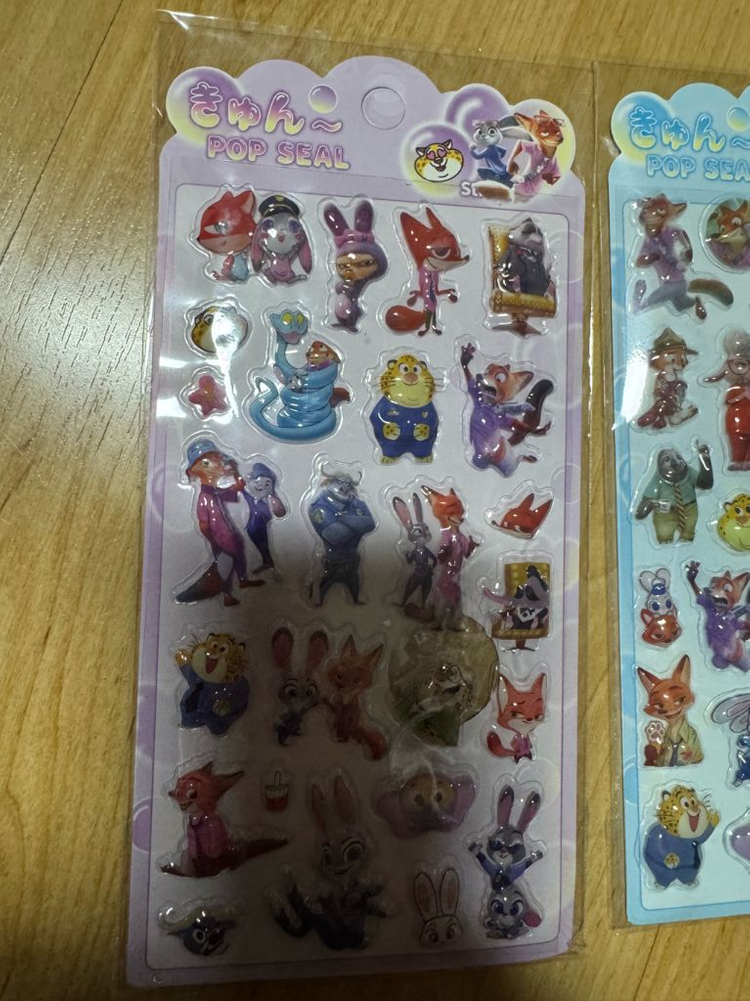 주토피아 입체스티커 4종세트--4