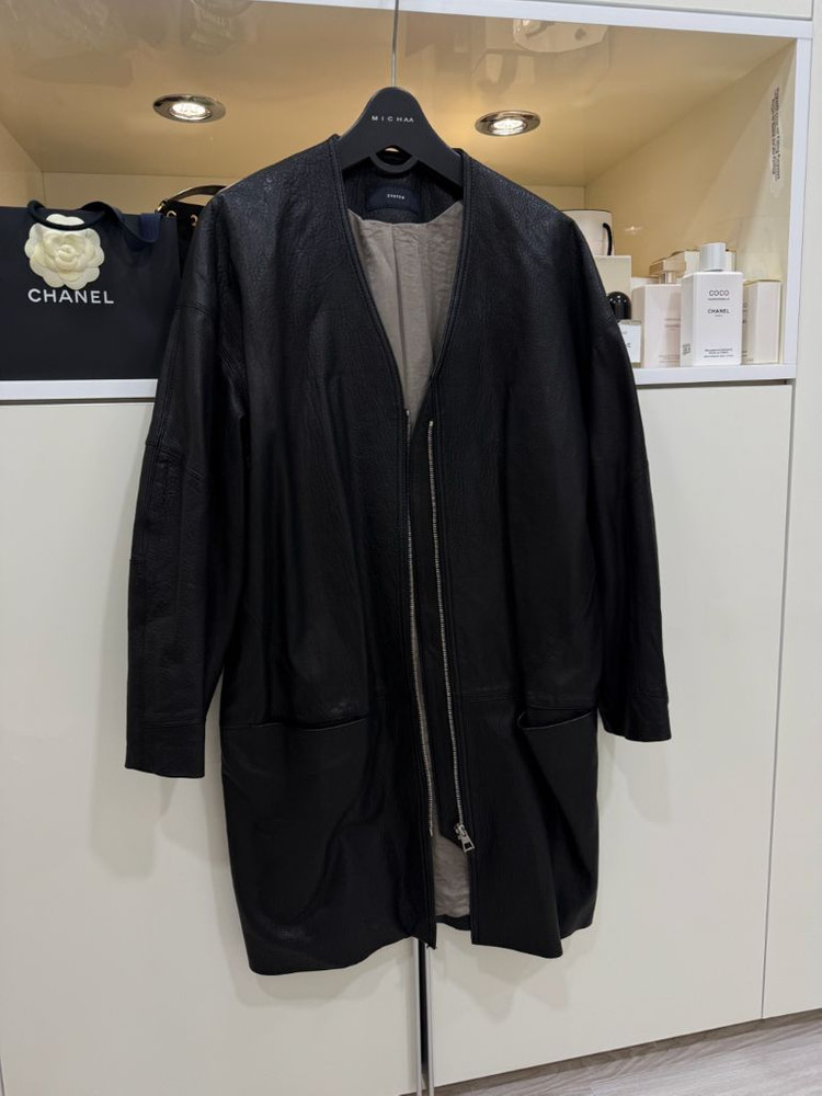 한섬 SYSTEM시스템 오버핏 롱가죽자켓(55-77)--1