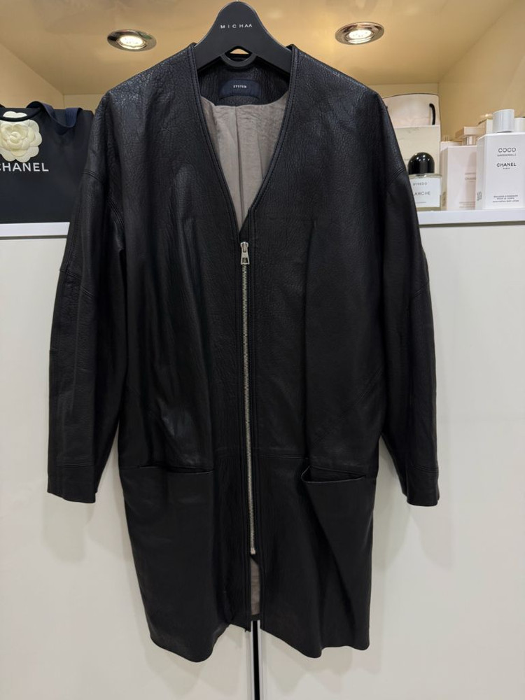 한섬 SYSTEM시스템 오버핏 롱가죽자켓(55-77)--3