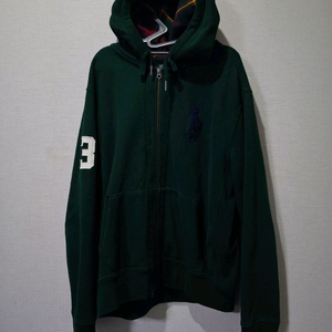 폴로 POLO 빅포니 그린 초록 체크 후드집업 105 / XL 이미지