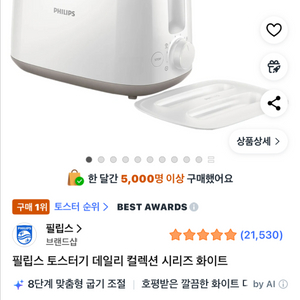 필립스 토스터기 판매 이미지