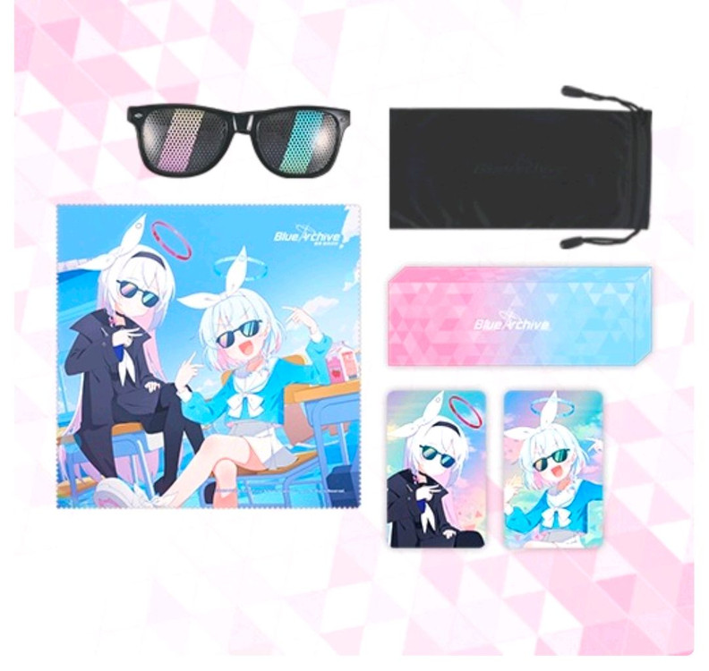 블루아카이브 딸기우유 컴플렉스 선글라스 패키지 미개봉--2