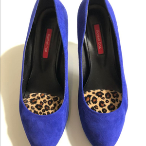 정가20만. 미착용새제품)레이첼콕스 블루 스웨이드 힐