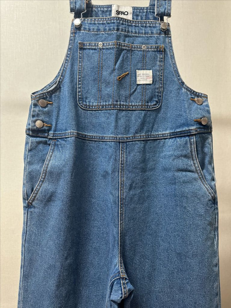 (새상품) 스파오 데님 멜빵 바지--1