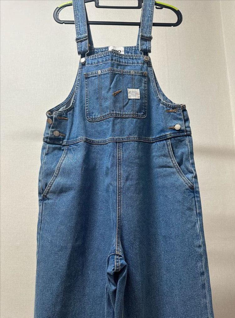 (새상품) 스파오 데님 멜빵 바지--2