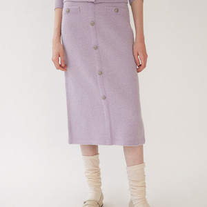 올리브데올리브 22년 메탈사 니트 스커트 글리터 펄 라벤더 치마 타임마인랑방오브제 이미지