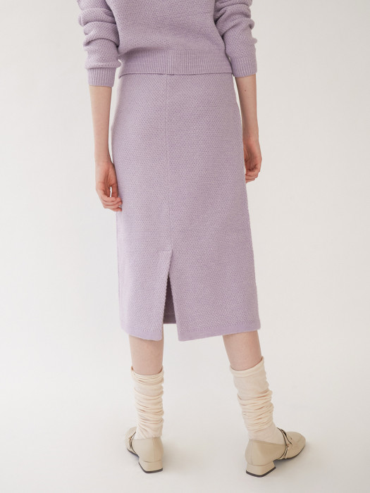 올리브데올리브 22년 메탈사 니트 스커트 글리터 펄 라벤더 치마 타임마인랑방오브제 이미지