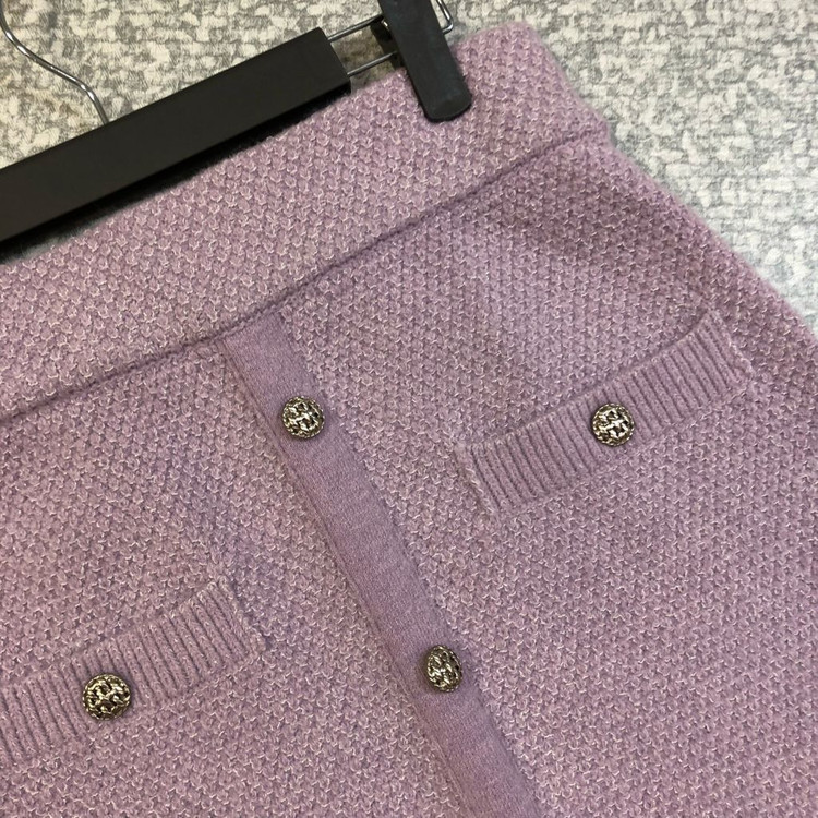 올리브데올리브 22년 메탈사 니트 스커트 글리터 펄 라벤더 치마 타임마인랑방오브제 이미지