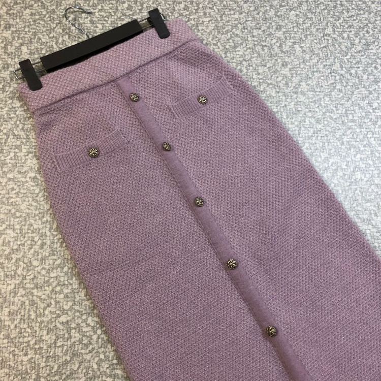 올리브데올리브 22년 메탈사 니트 스커트 글리터 펄 라벤더 치마 타임마인랑방오브제 이미지