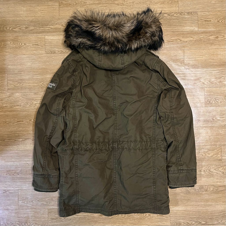 정품/해외M) 아베크롬비 프리미엄 아우터 쉐르파 양털 후드퍼 야상 패딩 사파리 피쉬테일 필드 카키&올리브--1