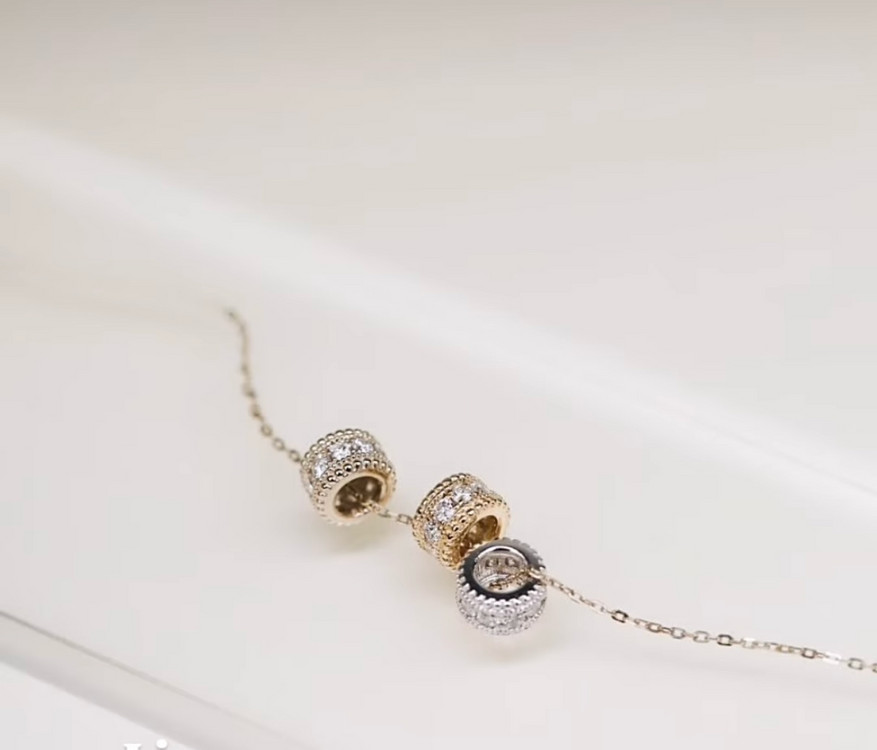 [새제품] 14k 원통 펜던트 랩다이아 화이트골드 이미지