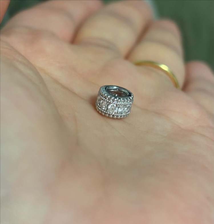 [새제품] 14k 원통 펜던트 랩다이아 화이트골드 이미지