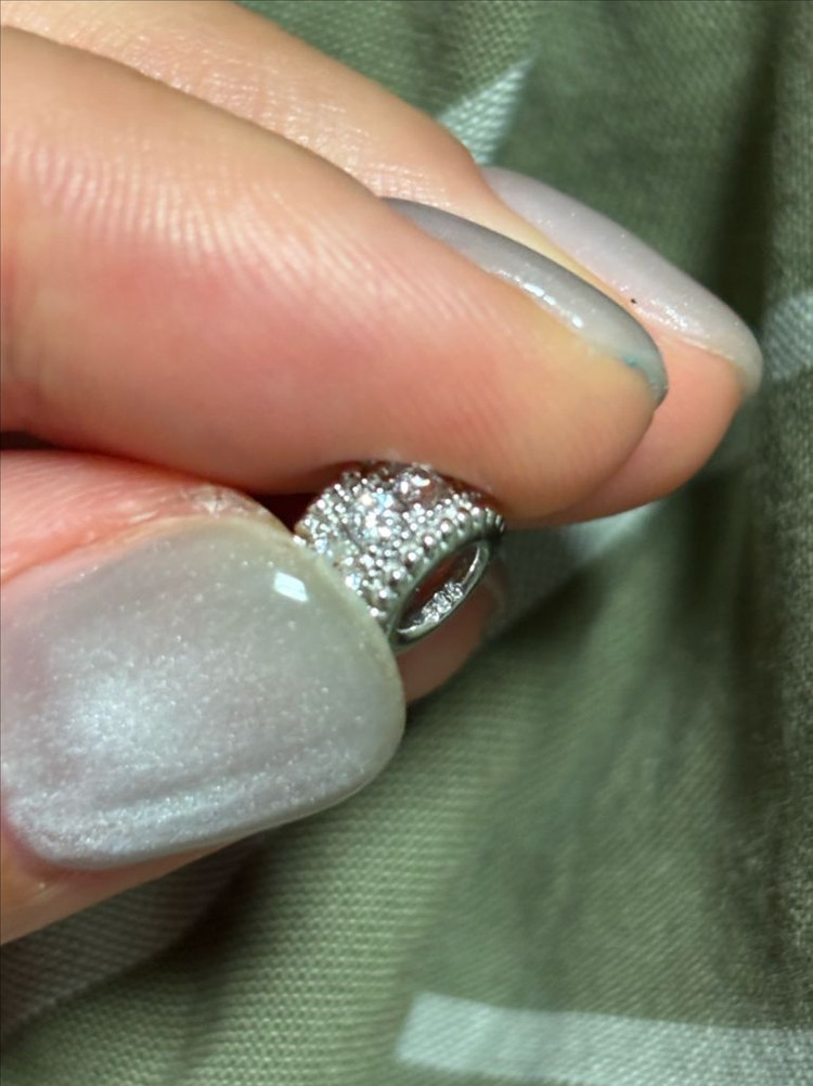 [새제품] 14k 원통 펜던트 랩다이아 화이트골드 이미지