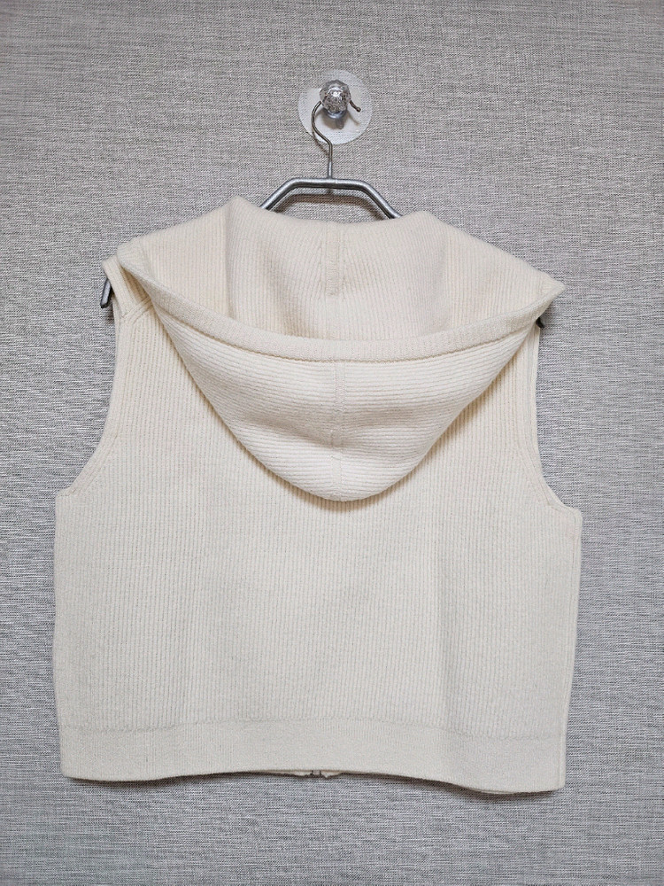 한섬 TIME 니트 후드 베스트 아이보리 F(90)--2