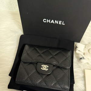 샤넬 플랩 지갑 은장