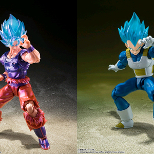 미개봉 shf 드래곤볼 초사이어인 블루 손오공 계왕권 & 초사이어인 블루 베지터