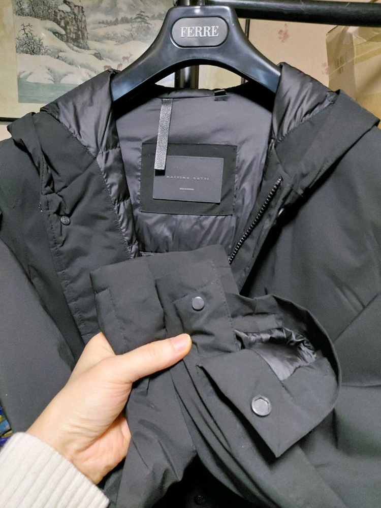 [마시모두띠]발수,방풍 초경량 덕다운 후드 패딩 100사이즈--7