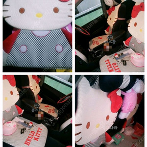 키티 차량용품 시트커버 헬로키티 매쉬 통기성 시트커버 세트 #완전새거# 이미지