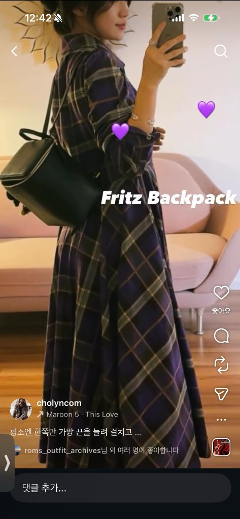 씨호린) 프리츠 백팩 black color 이미지