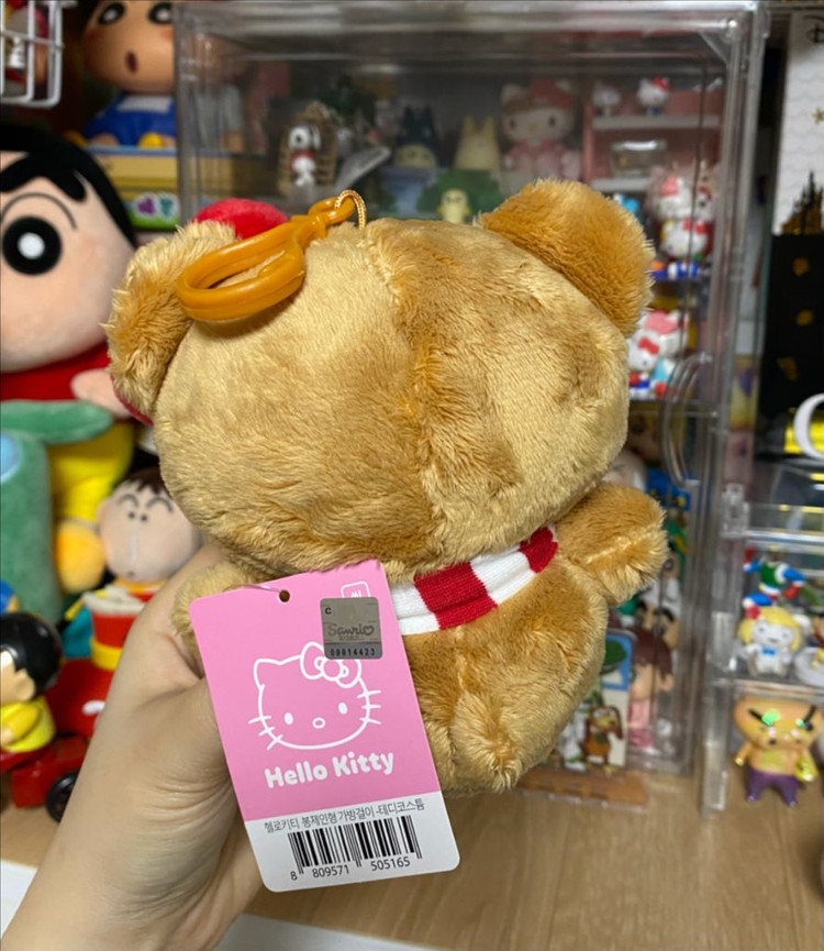 산리오) 헬로키티 곰돌이 테디코스튬 인형 키링 이미지