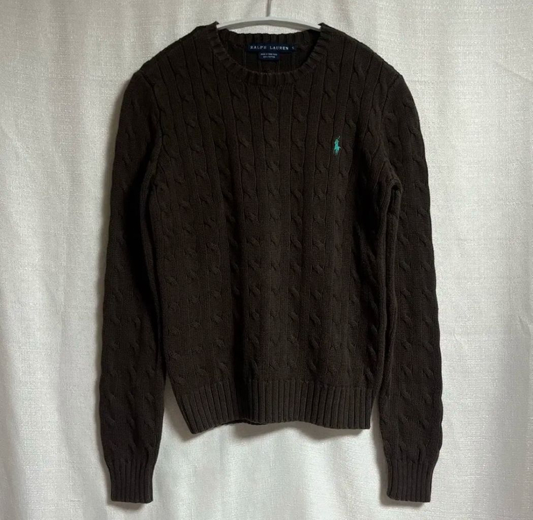 폴로 랄프로렌 꽈배기 케이블 니트 스웨터 S 이미지