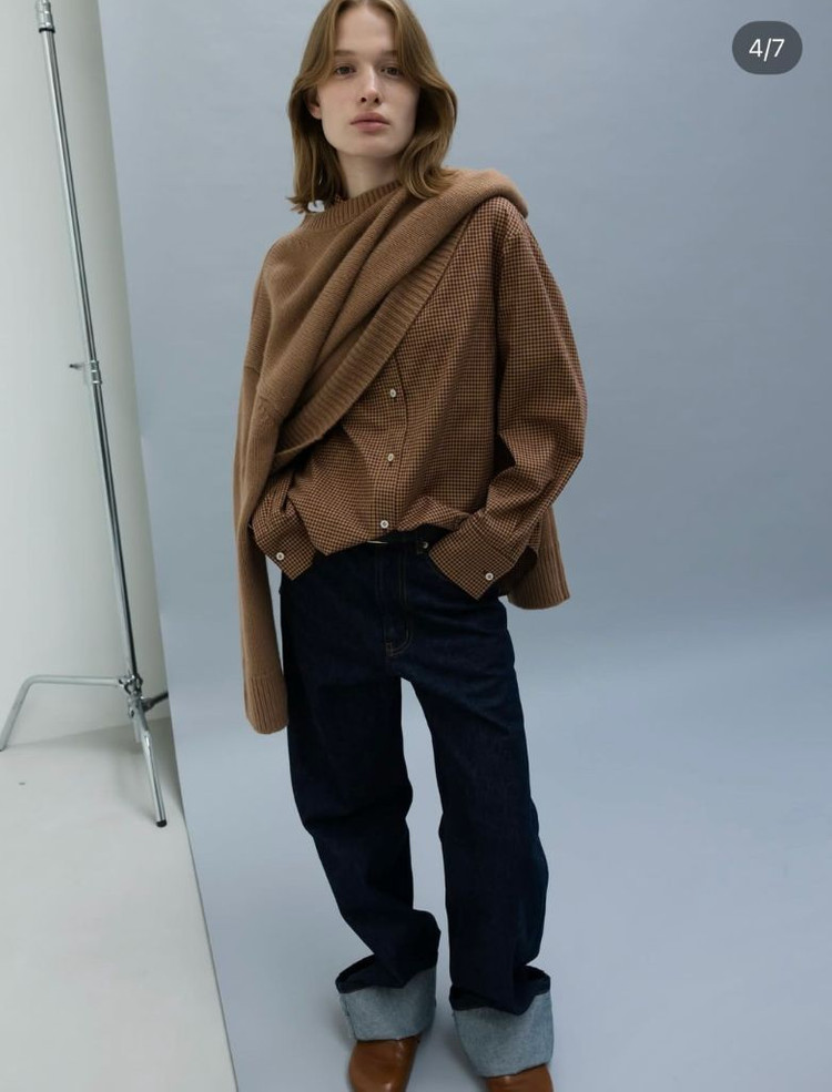 R2W Tully wool cotton 체크셔츠--2