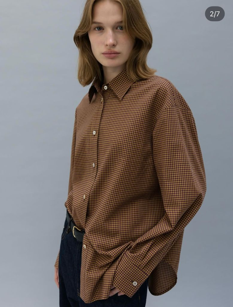 R2W Tully wool cotton 체크셔츠--5