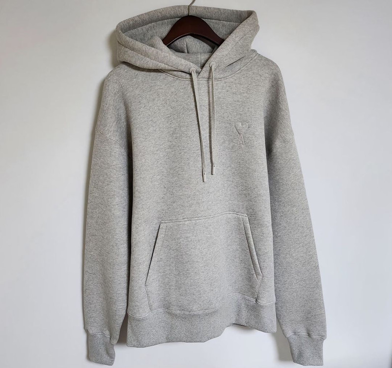 L 아미 그레이 엠보싱 하트 후드티 USW227 이미지