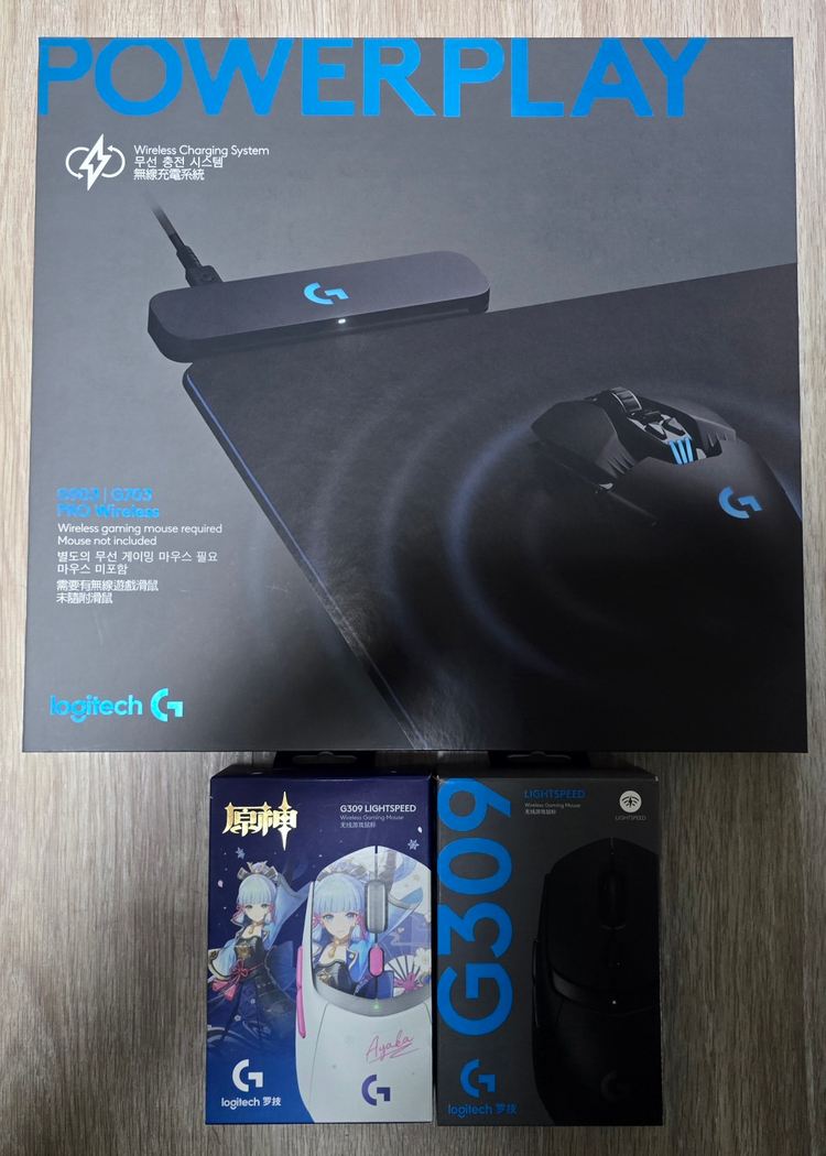 로지텍 G309 (블랙+아야카에디션, 병행수입) + 파워플레이(국내정품) 세트 - 미개봉 이미지