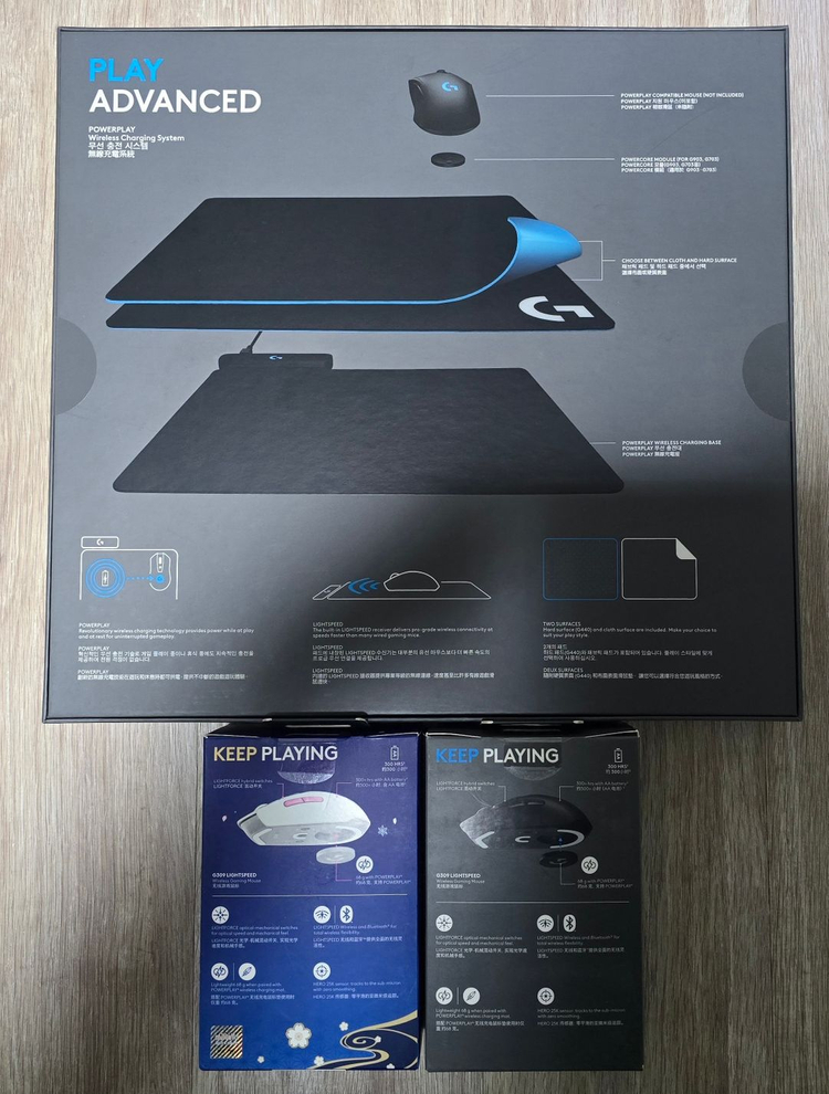 로지텍 G309 (블랙+아야카에디션, 병행수입) + 파워플레이(국내정품) 세트 - 미개봉 이미지