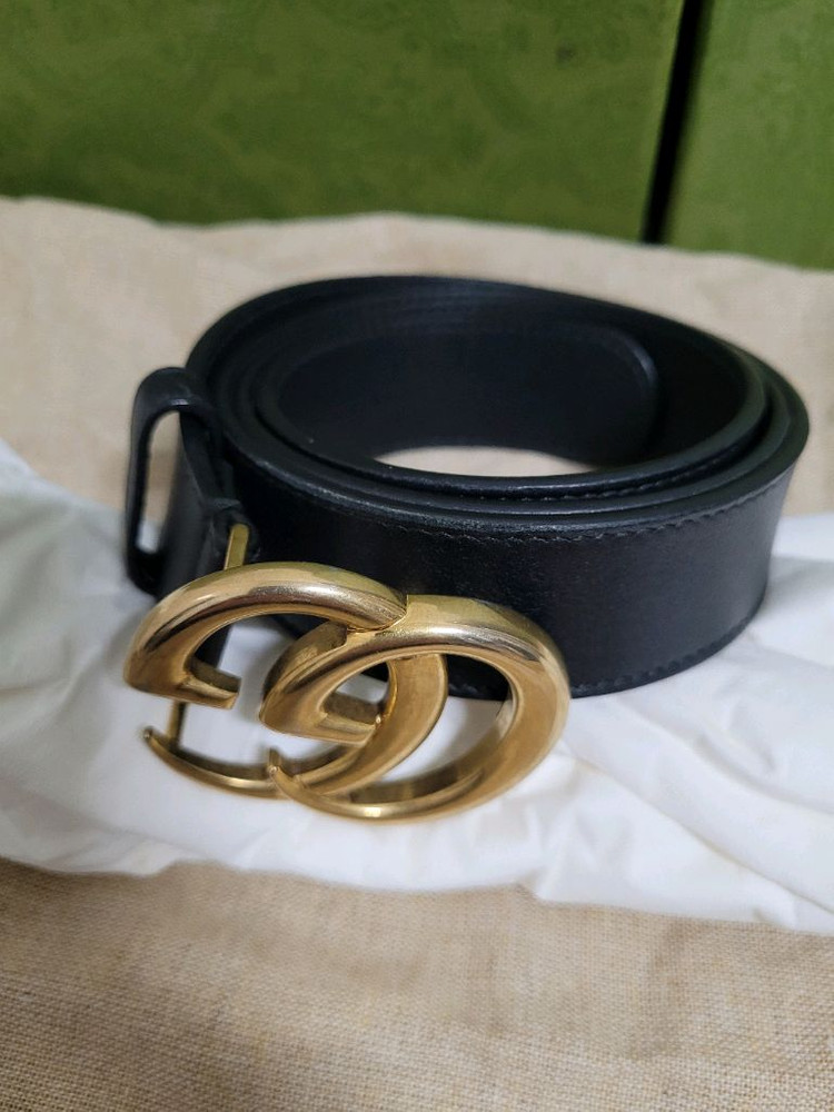 구찌 GG 마몬트 금장 벨트--2