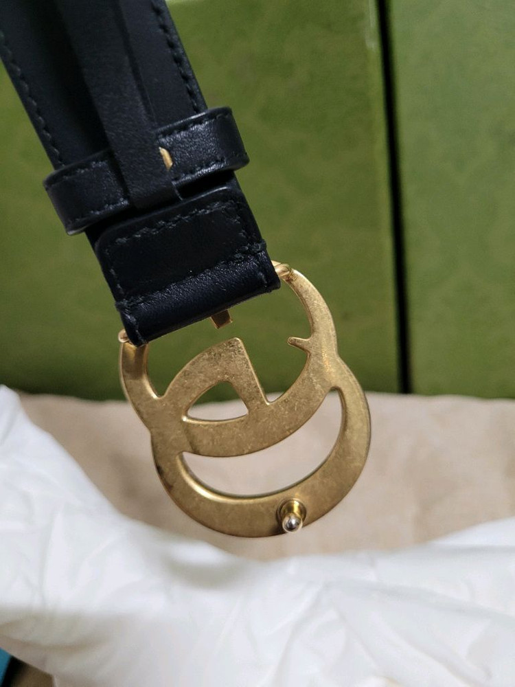 구찌 GG 마몬트 금장 벨트--4