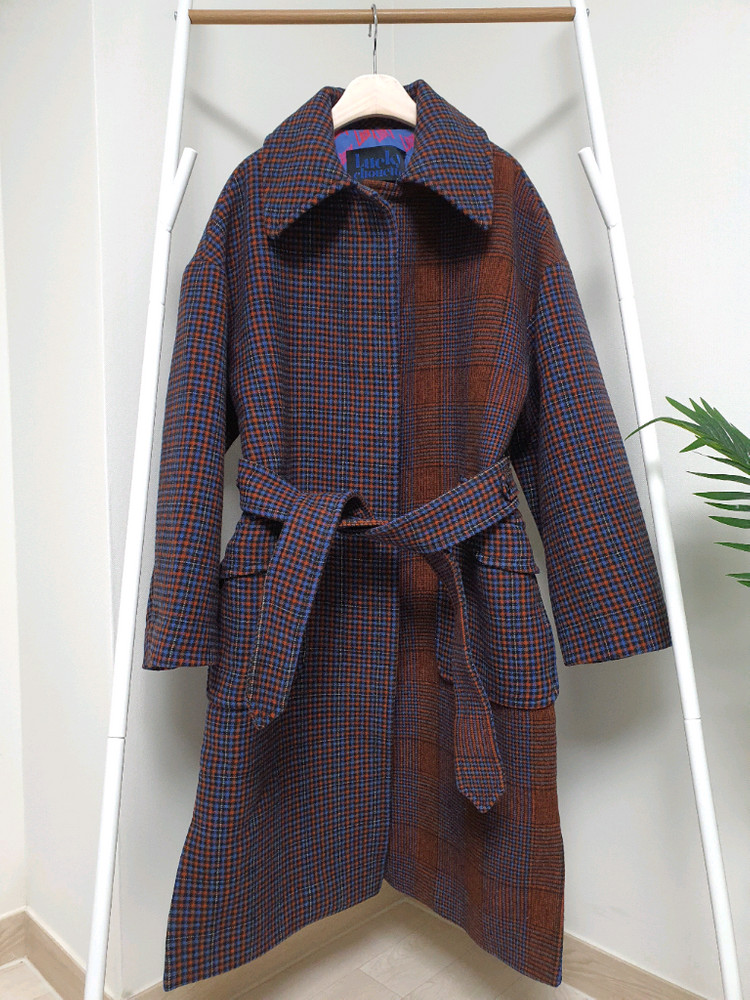 럭키슈에뜨 울 벨트 롱코트--1