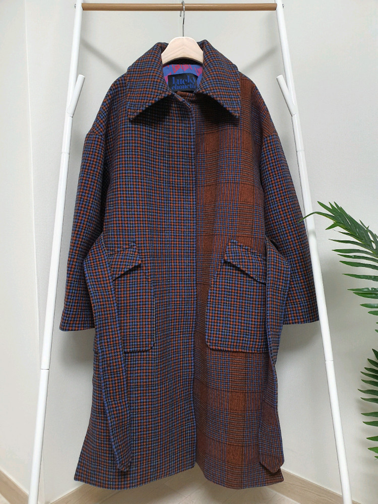 럭키슈에뜨 울 벨트 롱코트--2