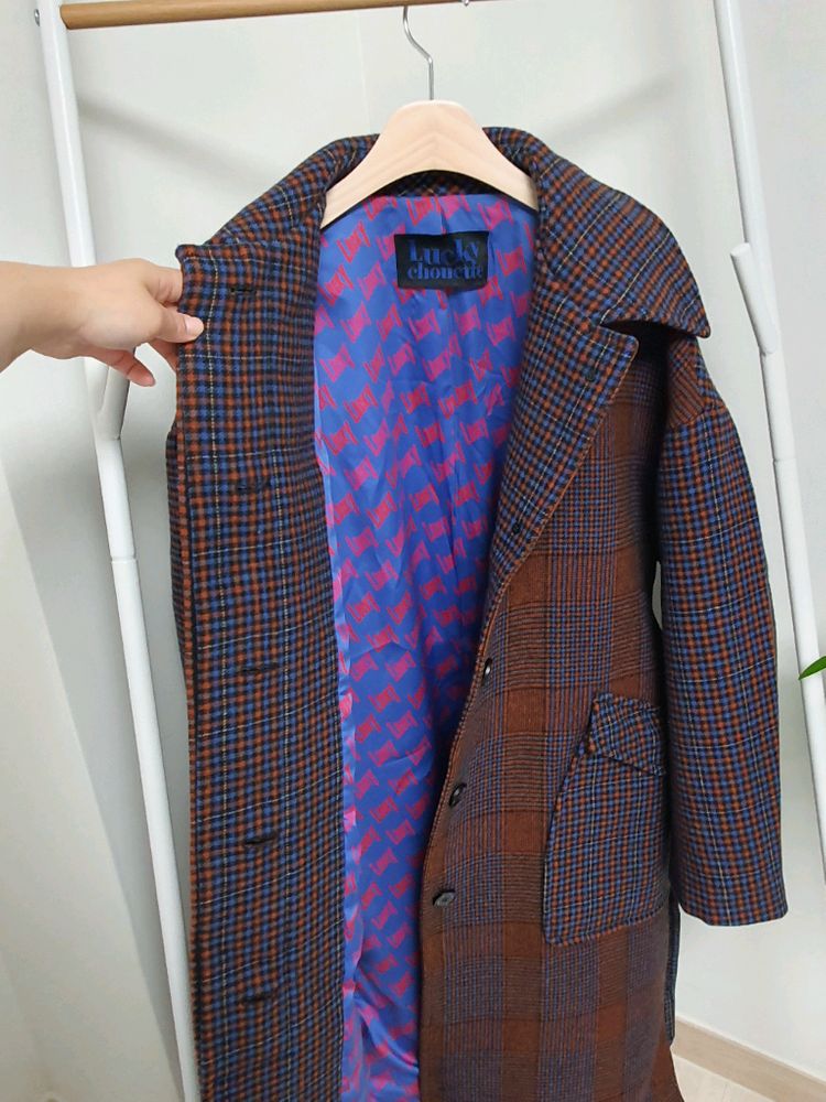 럭키슈에뜨 울 벨트 롱코트--3