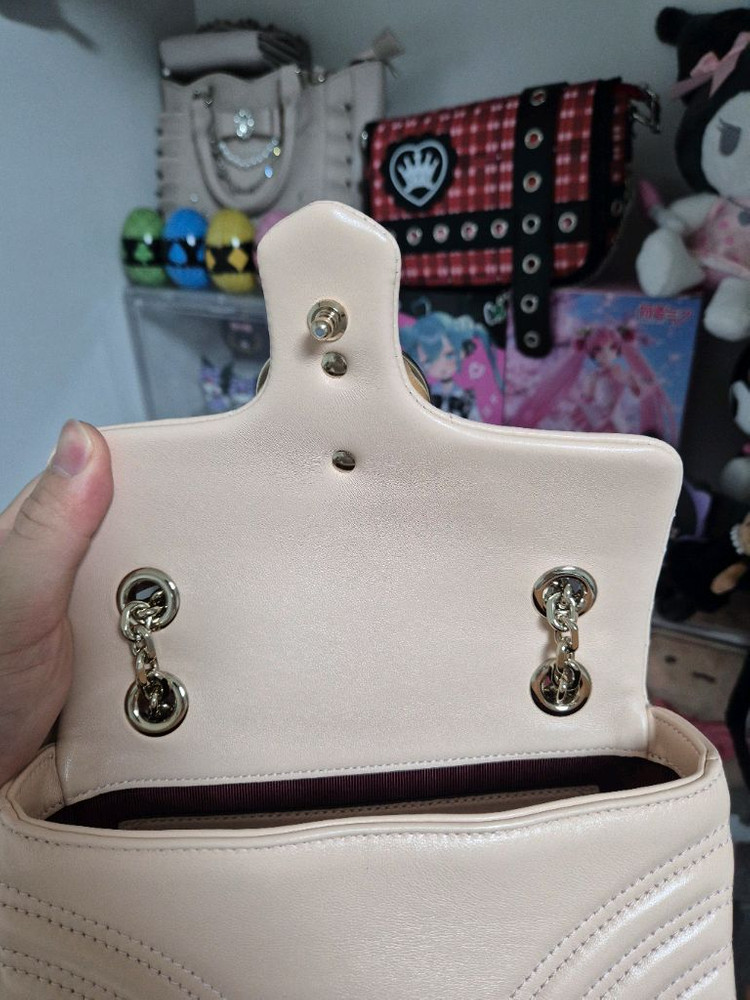 25년식 새상품 구찌GG 마몽 스몰 숄더백 소프트핑크 837280 마몬트--2