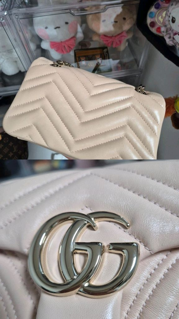 25년식 새상품 구찌GG 마몽 스몰 숄더백 소프트핑크 837280 마몬트--6