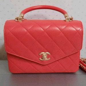 Chanel Red Chain Bag 정품금장 코랄레드 토트 숄더백 MMN - S 급