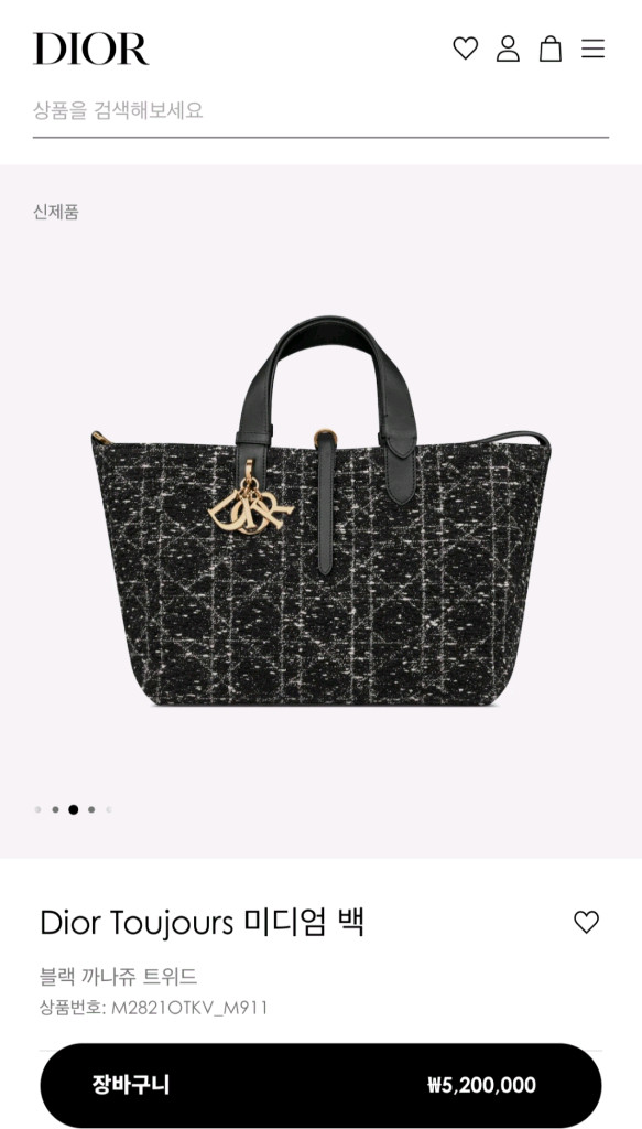 디올 뜨쥬르 버티컬백(거의새상품)--1