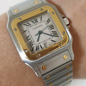 까르띠에 정품 산토스 갈베 18K 콤비 라지 신형스트랩