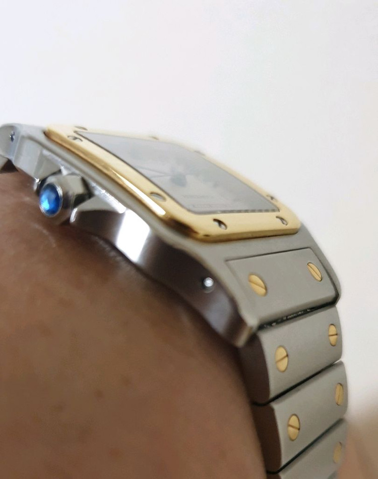 까르띠에 정품 산토스 갈베 18K 콤비 라지 신형스트랩--3