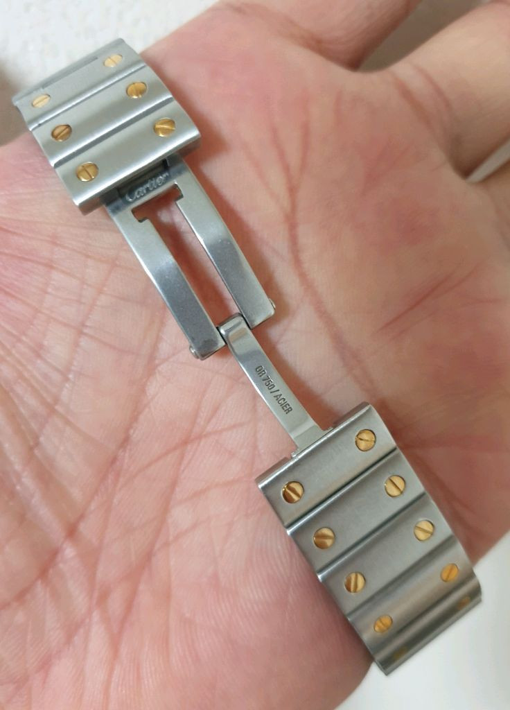 까르띠에 정품 산토스 갈베 18K 콤비 라지 신형스트랩--4