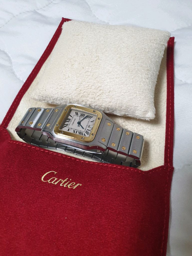 까르띠에 정품 산토스 갈베 18K 콤비 라지 신형스트랩--5
