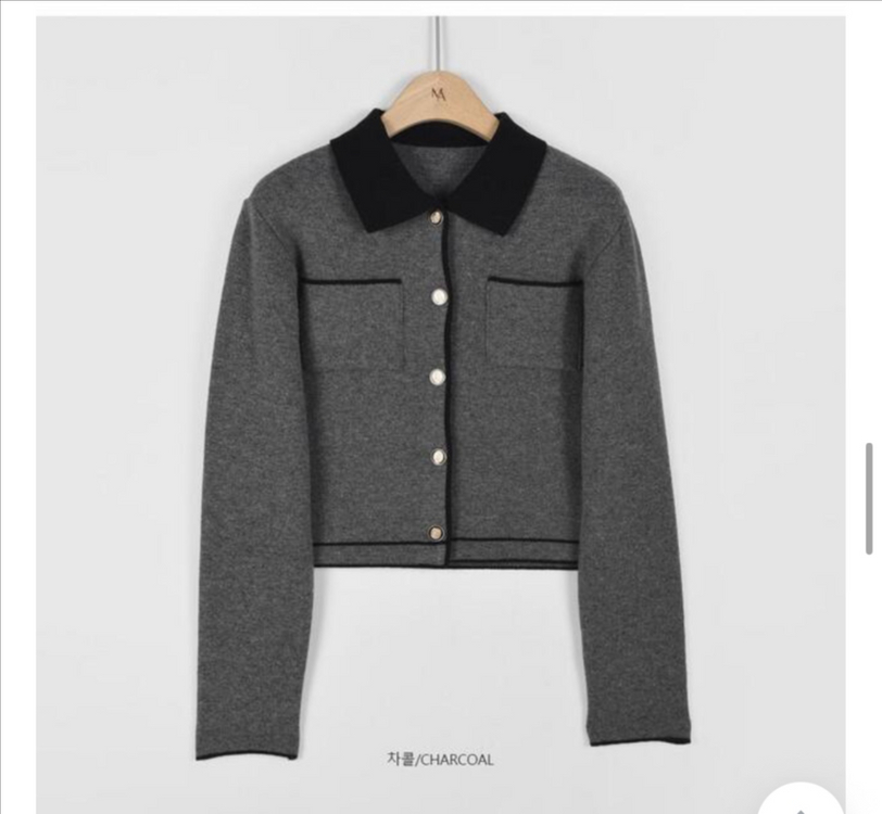 메리어라운드 봄 가디건 자켓 새상품 차콜--2