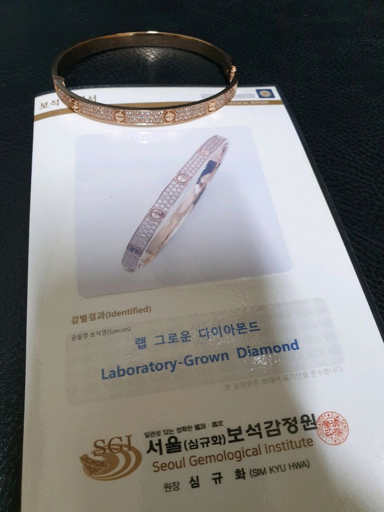 18K 풀파베 뱅글 팔찌 로즈골드 새제품 21호--1